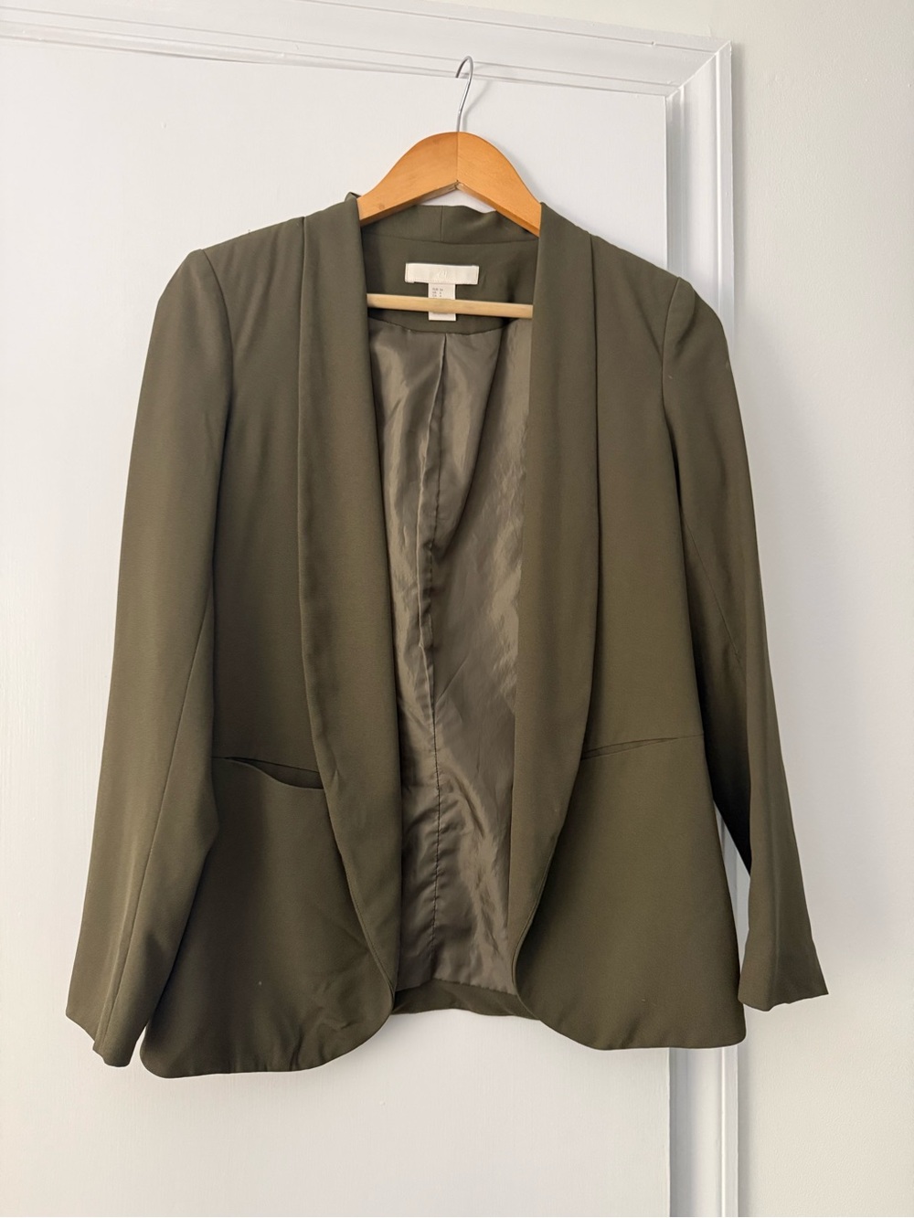 H&M Olive Open-Front Women's Blazer Jacket